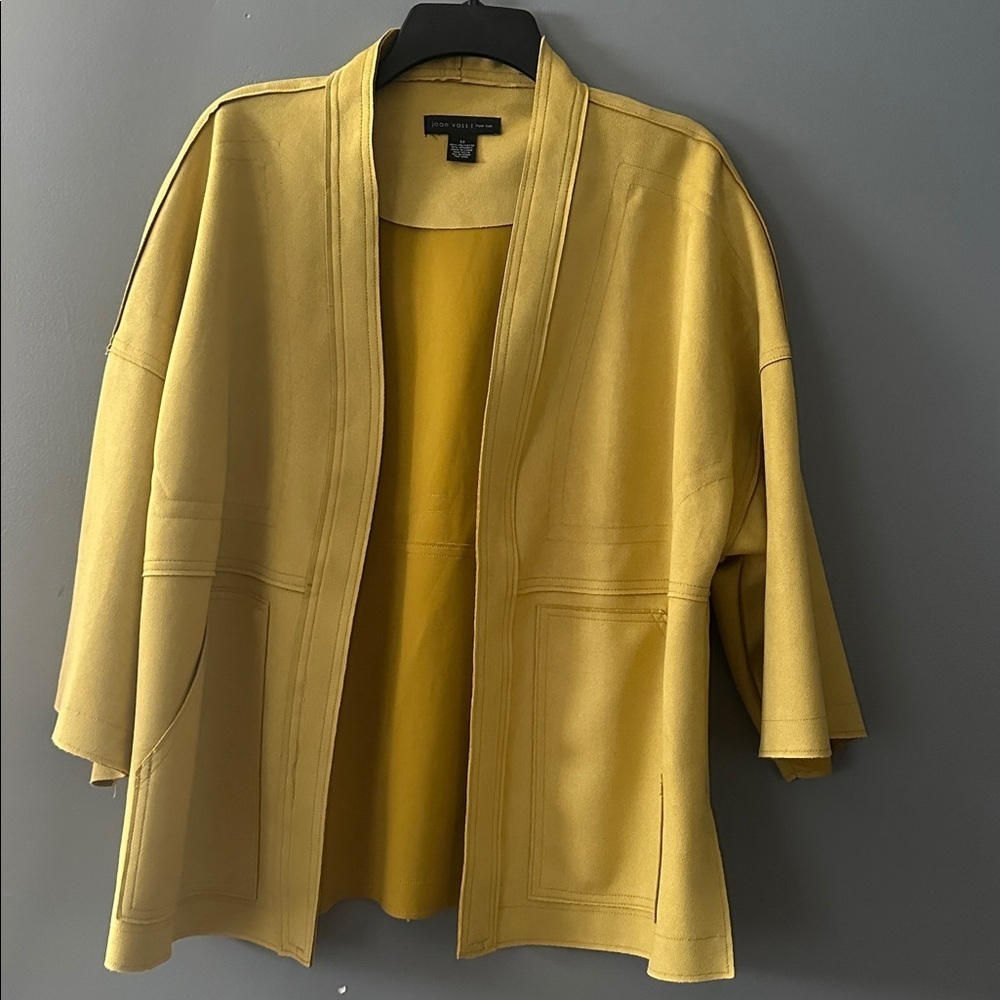 Joan Vass Women’s faux suede blazer size Medium layering spring closet staple